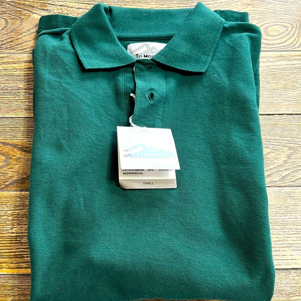 Tri mountain polo shirt, green short sleeve golf performance multiple sizes
